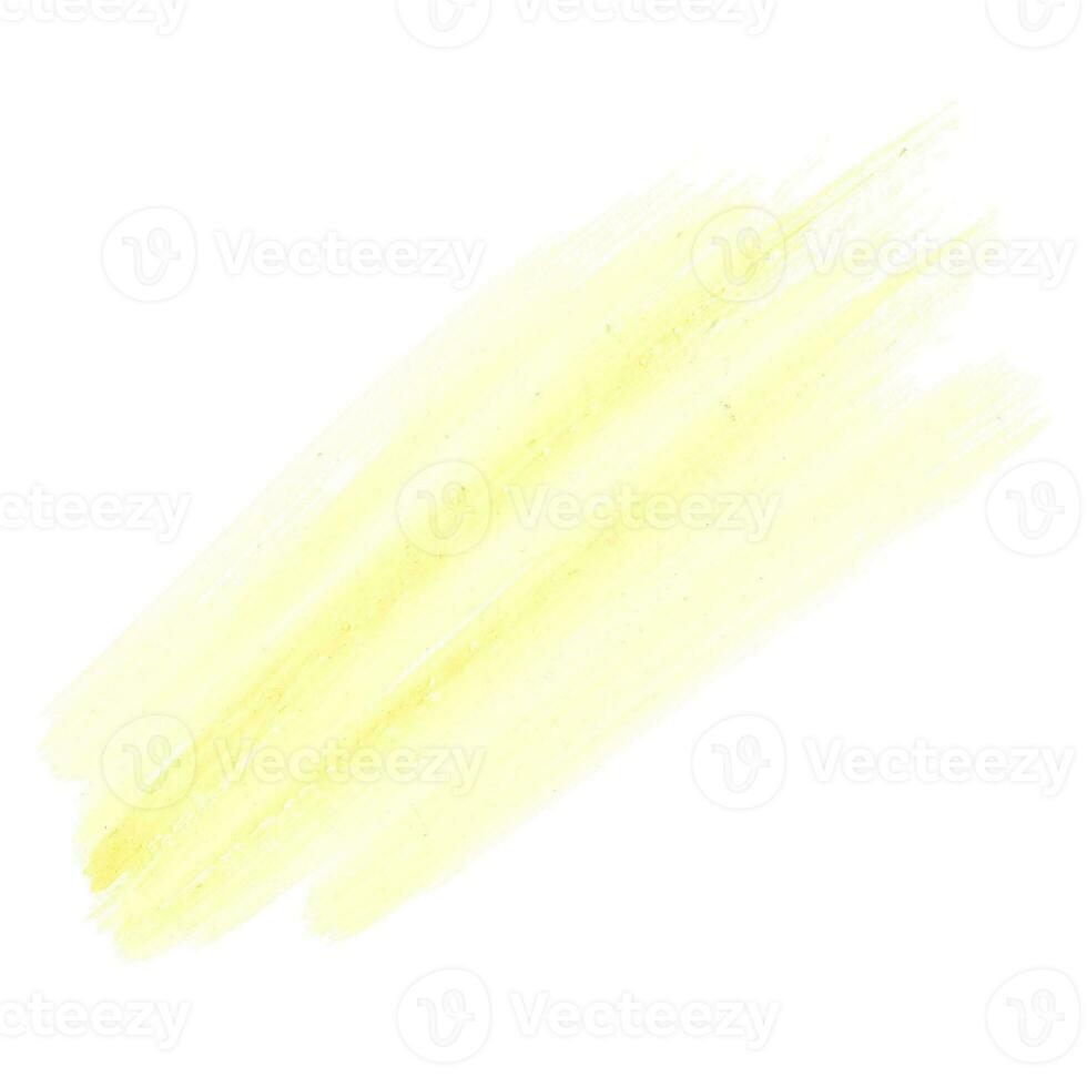 Abstract Watercolor paint brush stroke. Hand drawn Yellow blotch. Vibrant Color template isolated on white. Bright textured background. photo