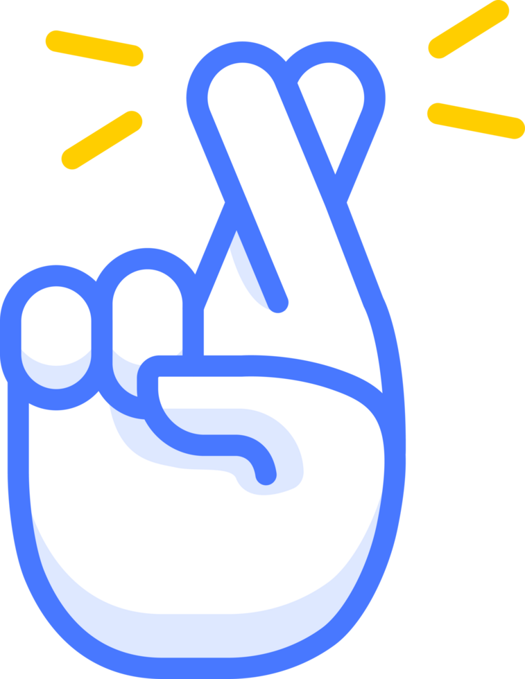 gekreuzt Finger Emoji Symbol Aufkleber png