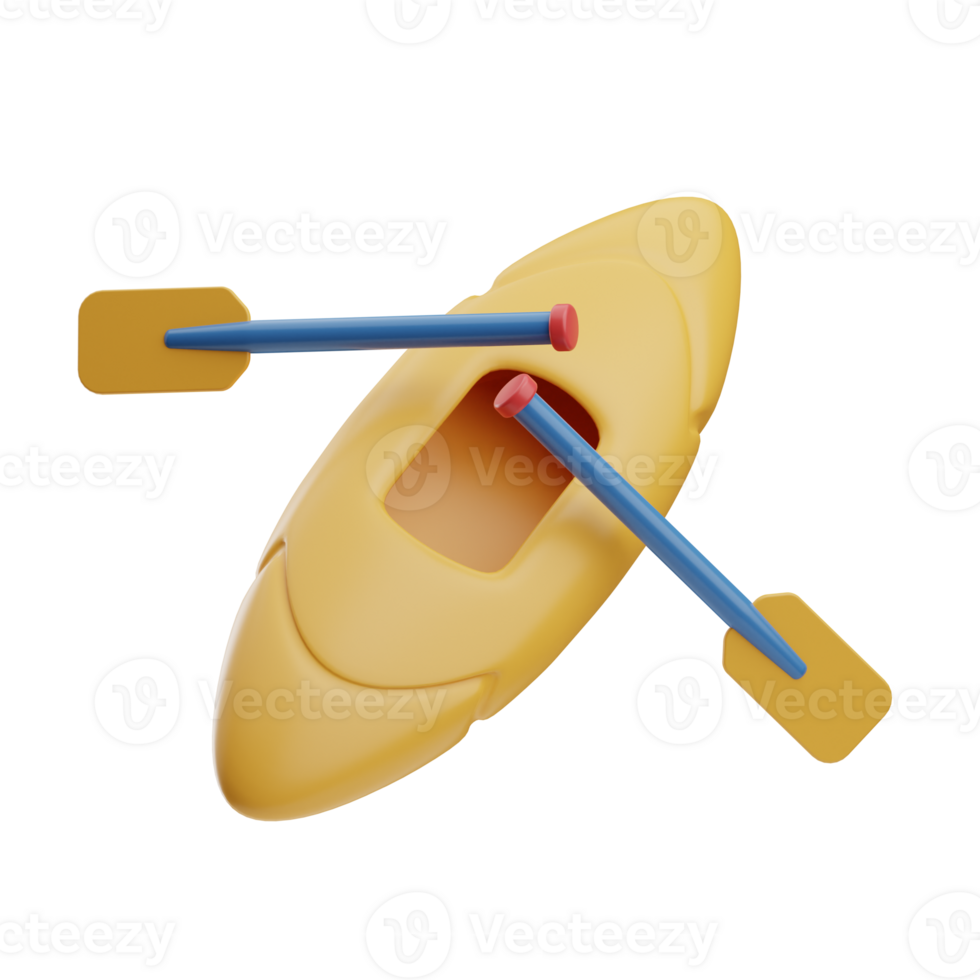 summer game Canoe illustration 3d png