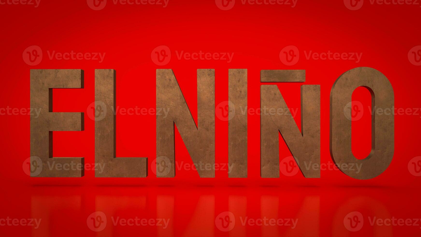 The Elnino text on red Background  3d rendering photo