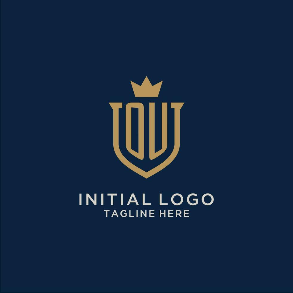 OU initial shield crown logo vector