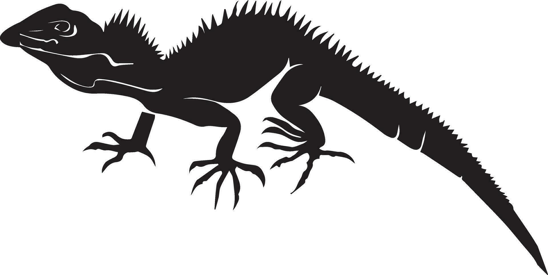 Lizard vector silhouette illustration black color