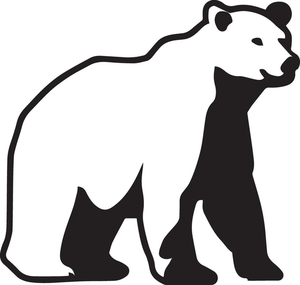 Polar bear vector silhouette illustration black color