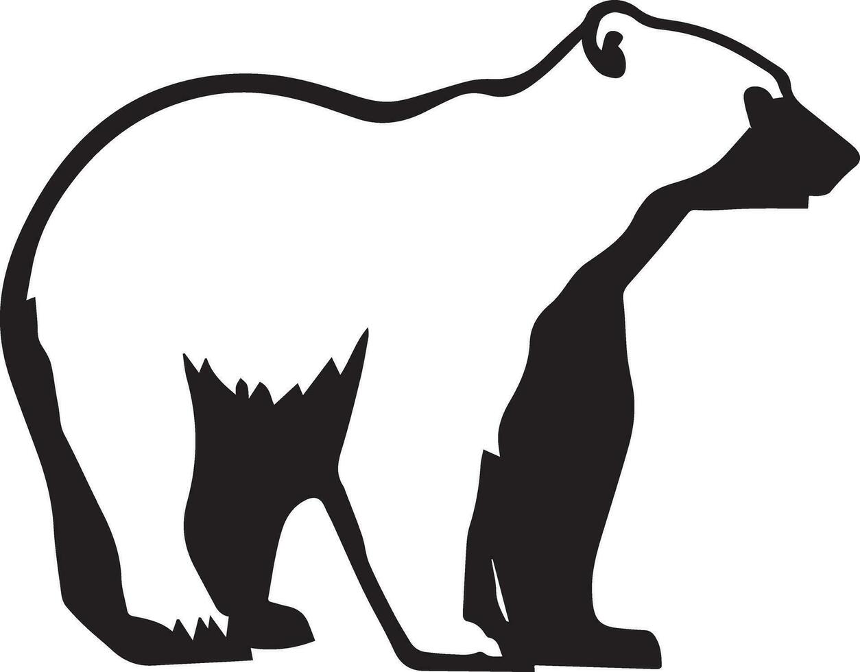 Polar bear vector silhouette illustration black color