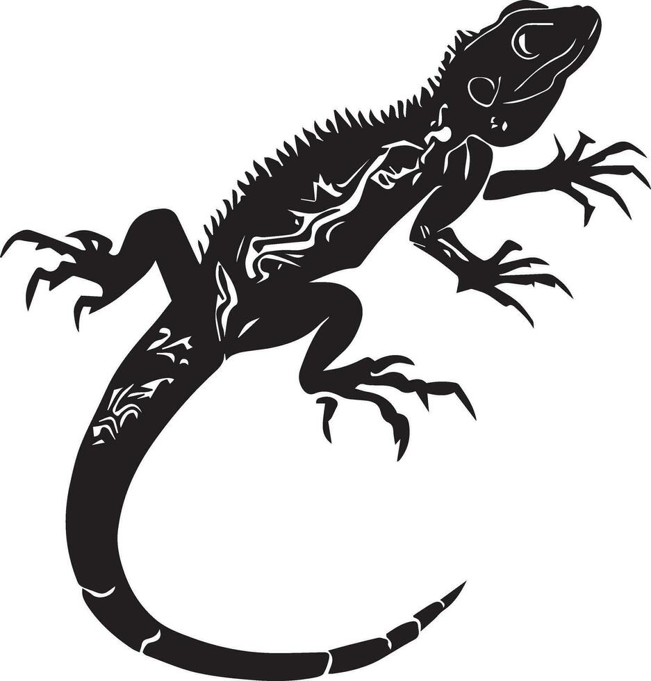lagartija vector silueta ilustración negro color