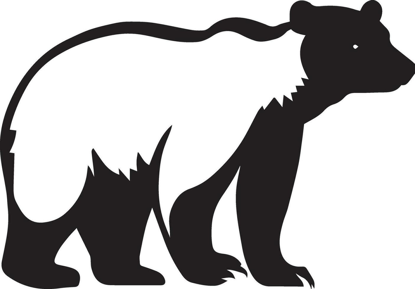 Polar bear vector silhouette illustration black color