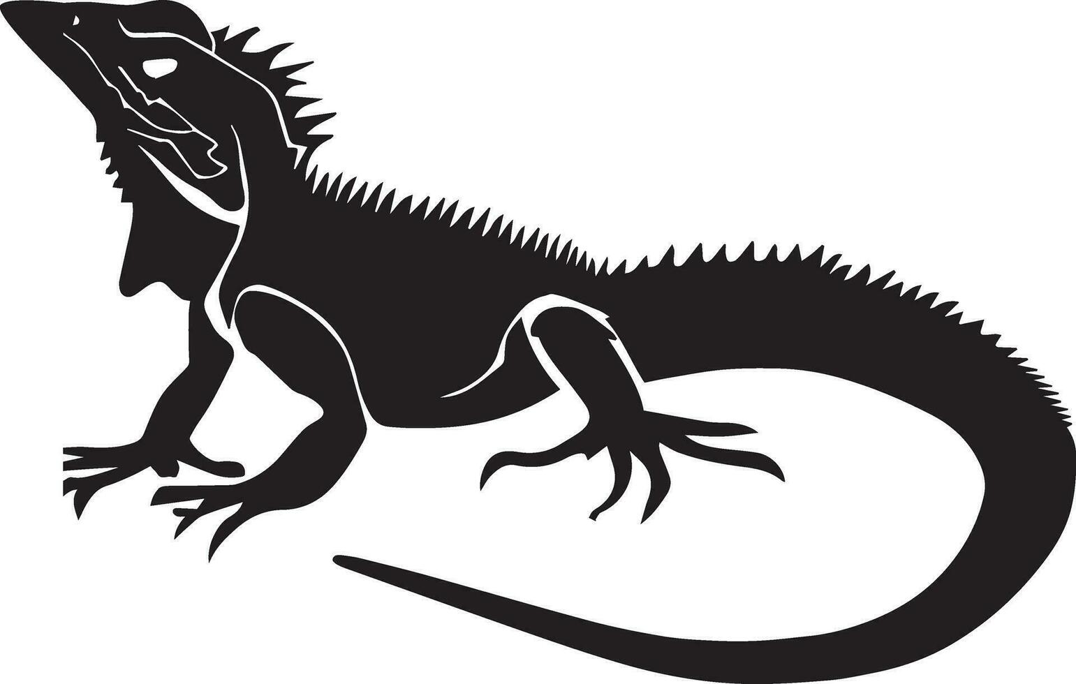 Lizard vector silhouette illustration black color