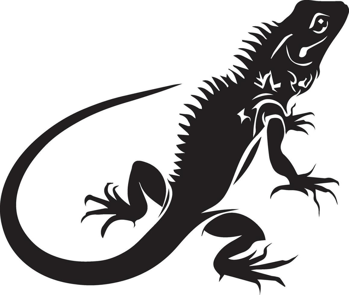 Lizard vector silhouette illustration black color