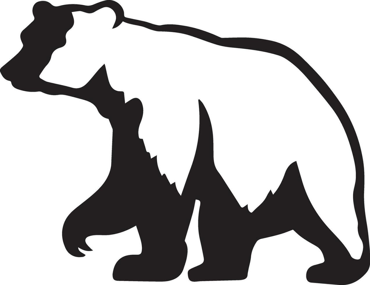 Polar bear vector silhouette illustration black color