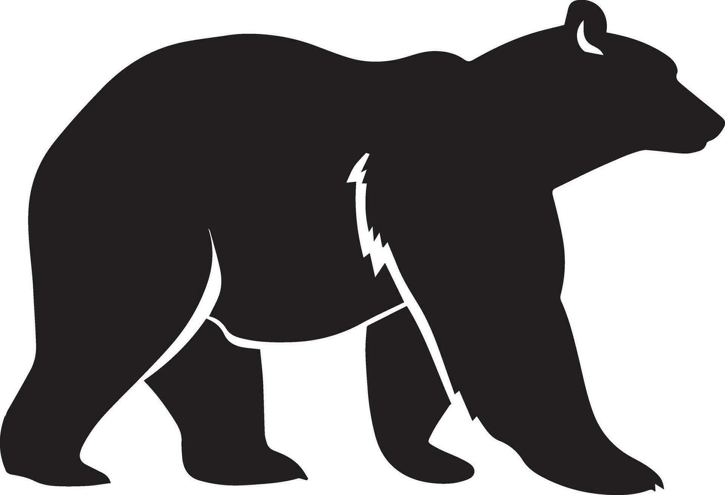 Polar bear vector silhouette illustration black color