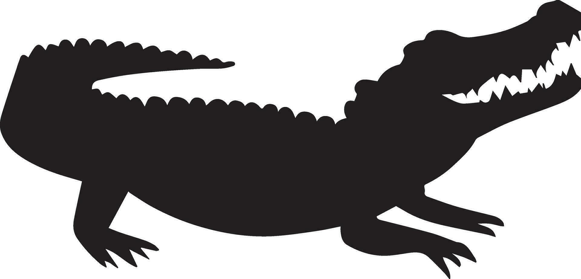 Alligator vector silhouette illustration black color