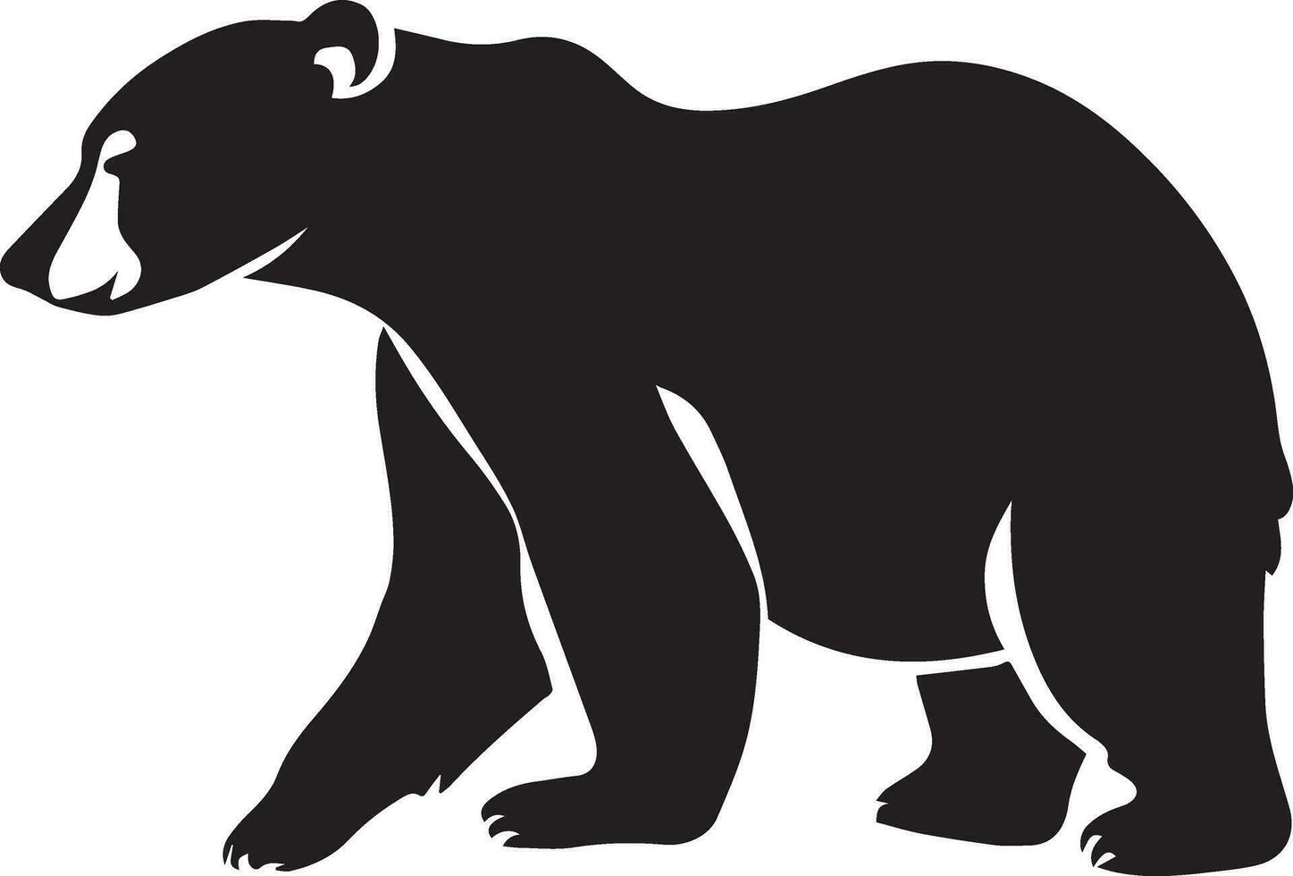 Polar bear vector silhouette illustration black color