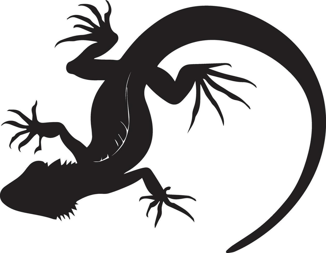 Lizard vector silhouette illustration black color