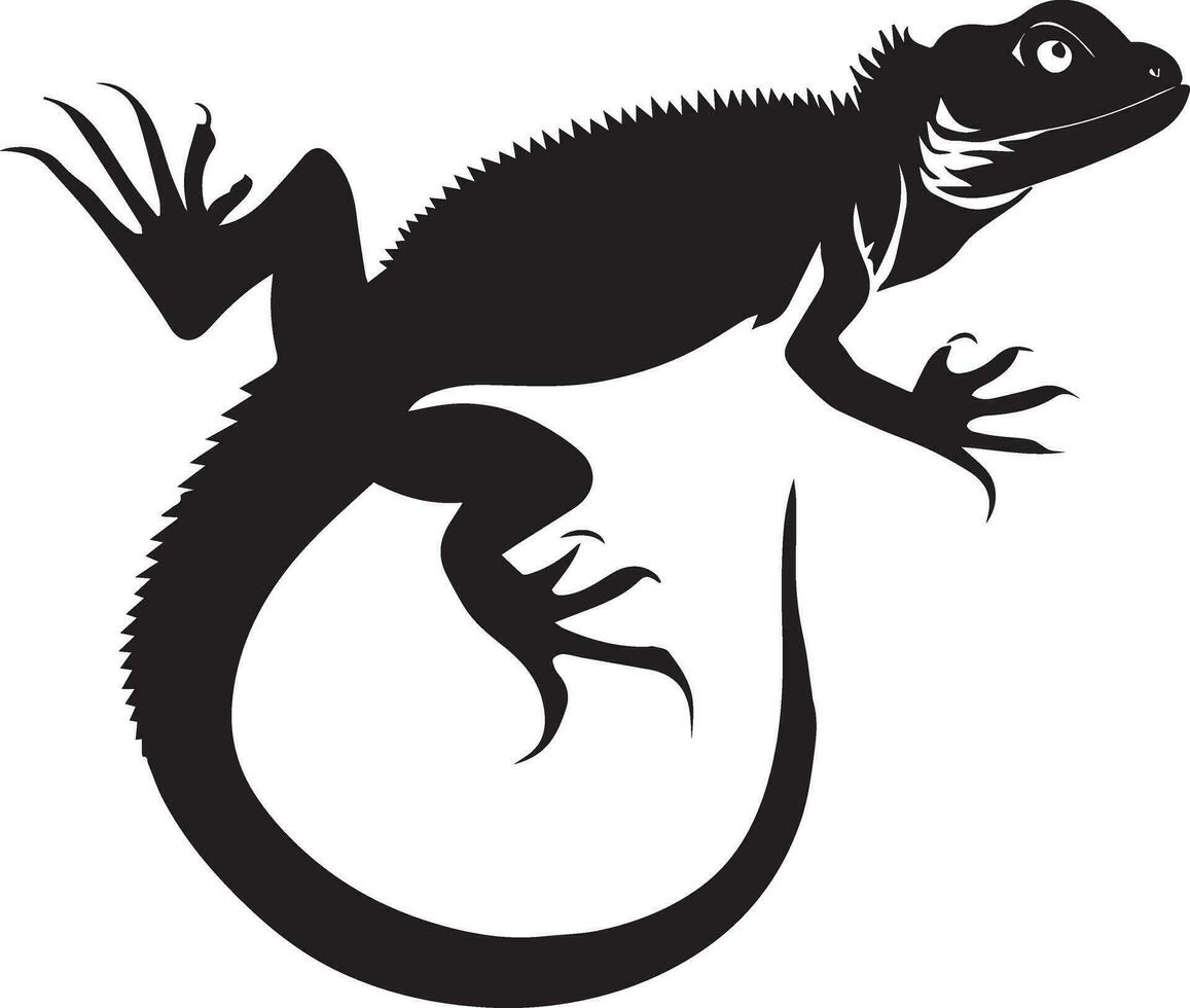 Lizard vector silhouette illustration black color