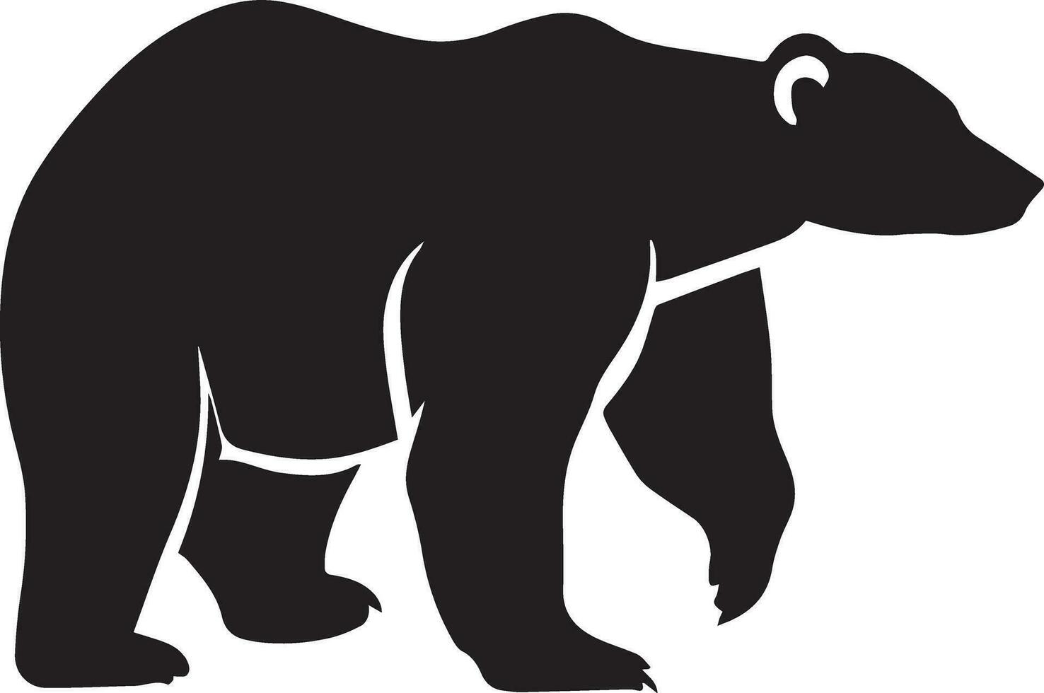 Polar bear vector silhouette illustration black color