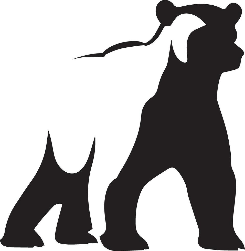 Polar bear vector silhouette illustration black color