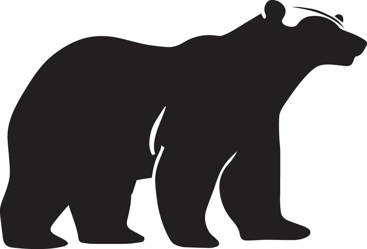 Polar bear vector silhouette illustration black color