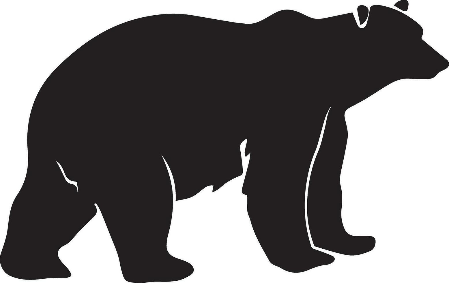 Polar bear vector silhouette illustration black color