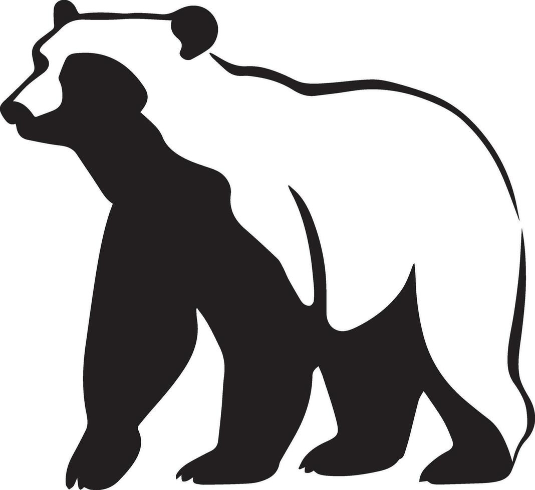 Polar bear vector silhouette illustration black color