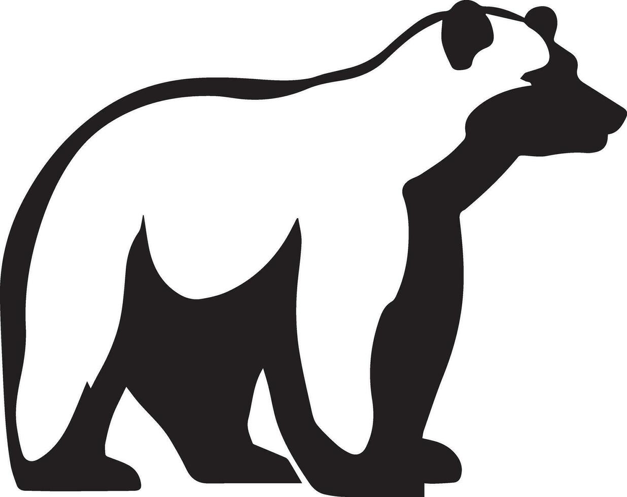 Polar bear vector silhouette illustration black color