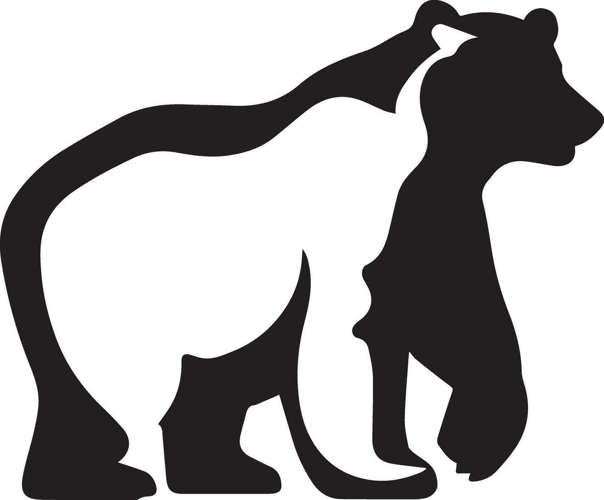 Polar bear vector silhouette illustration black color