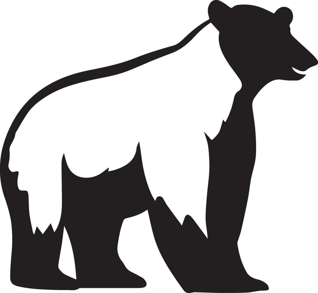 Polar bear vector silhouette illustration black color