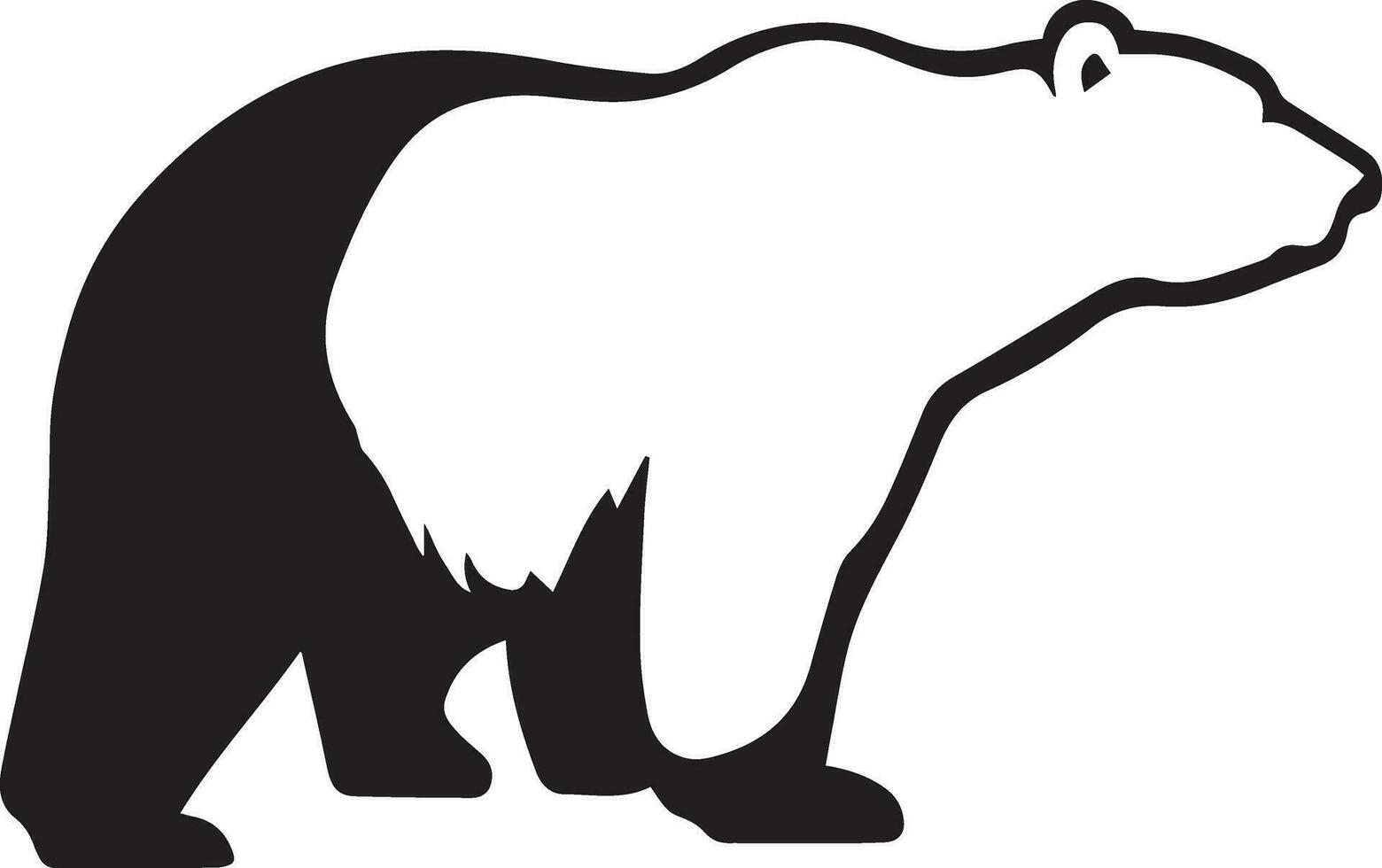 Polar bear vector silhouette illustration black color