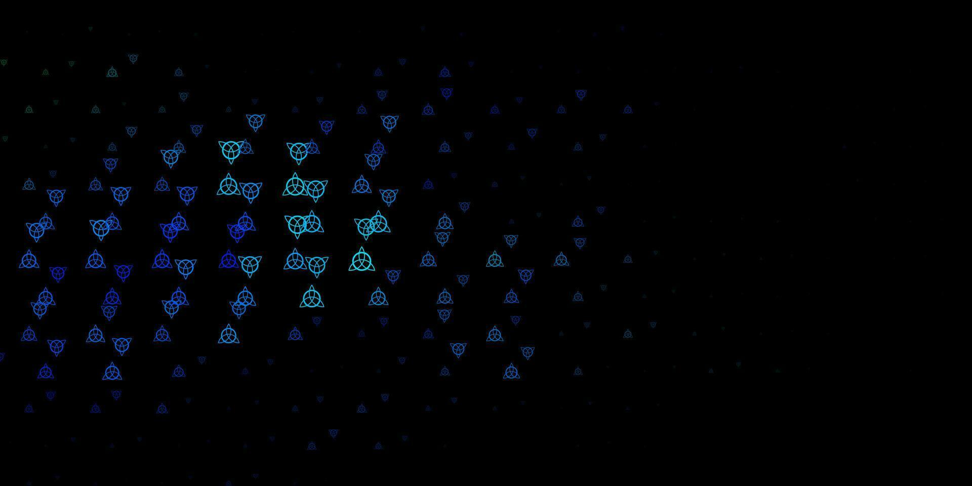 Dark Blue, Green vector texture with religion symbols.
