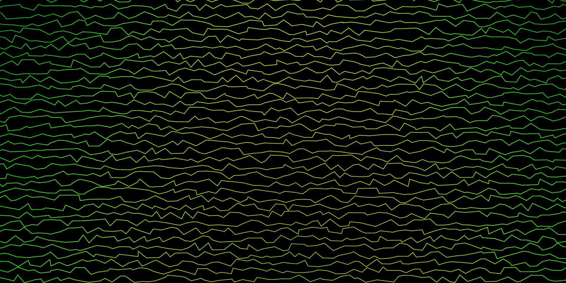 Dark Green, Yellow vector background with wry lines.