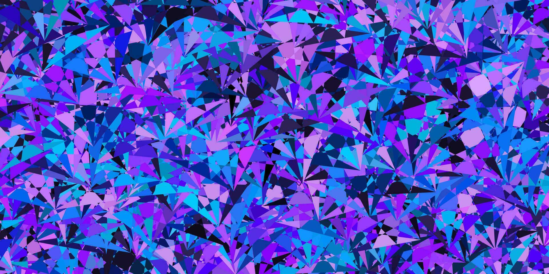 Dark Pink, Blue vector background with polygonal forms.