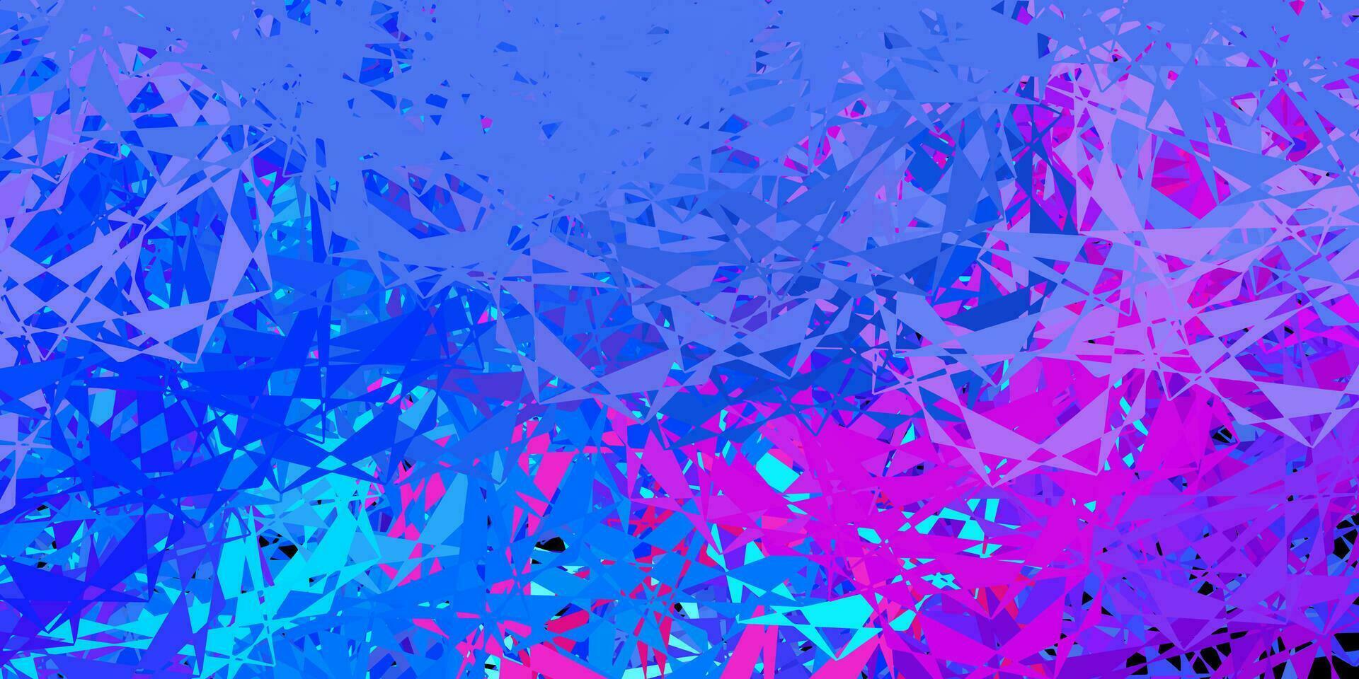Dark pink, blue vector background with triangles.