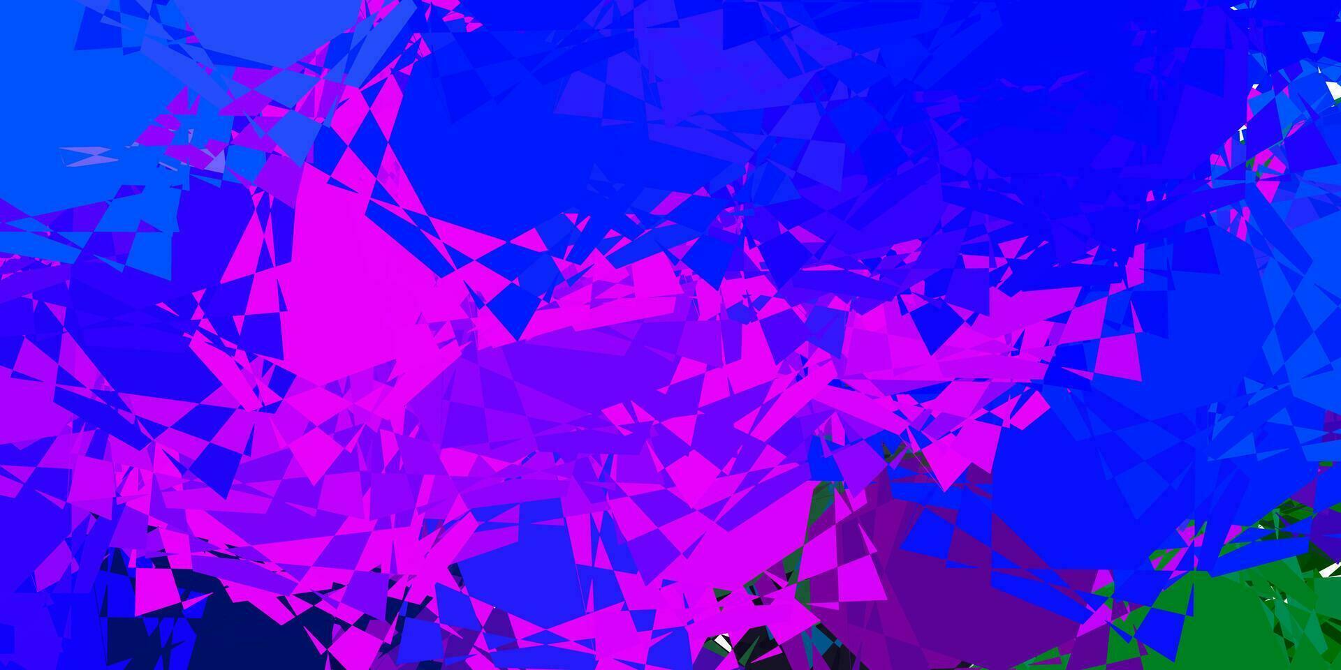 Dark Pink, Blue vector background with polygonal forms.