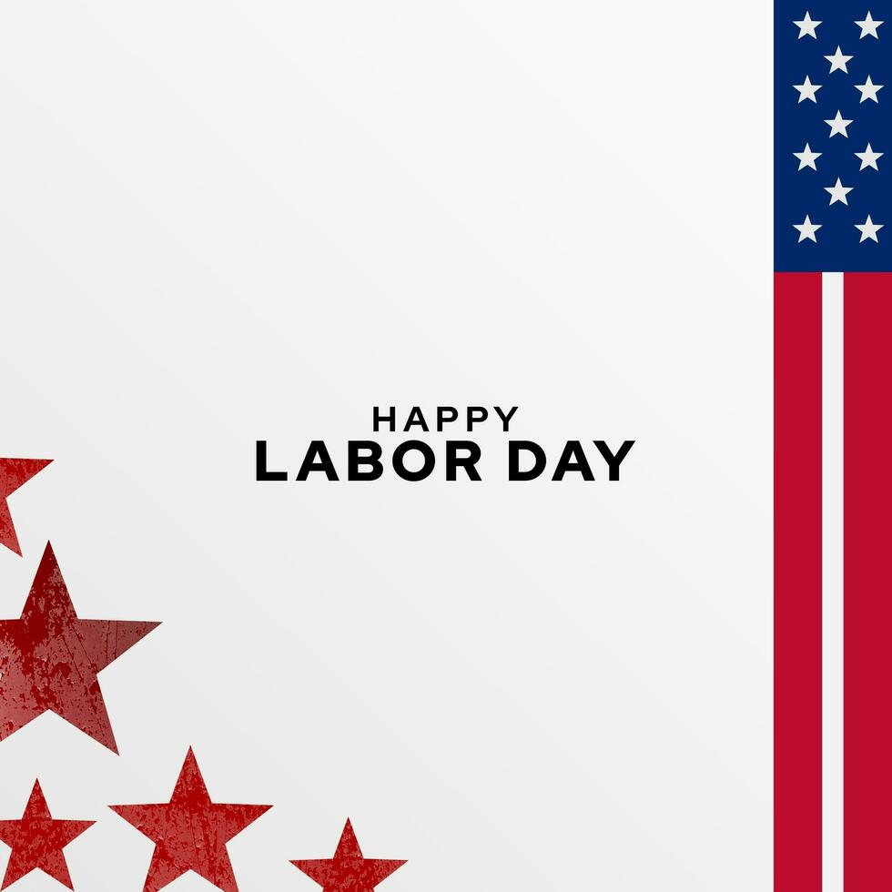 Labor day celebration design with stars and USA flag. Vector illustration. Suitable for greeting card, invitation, banner photo