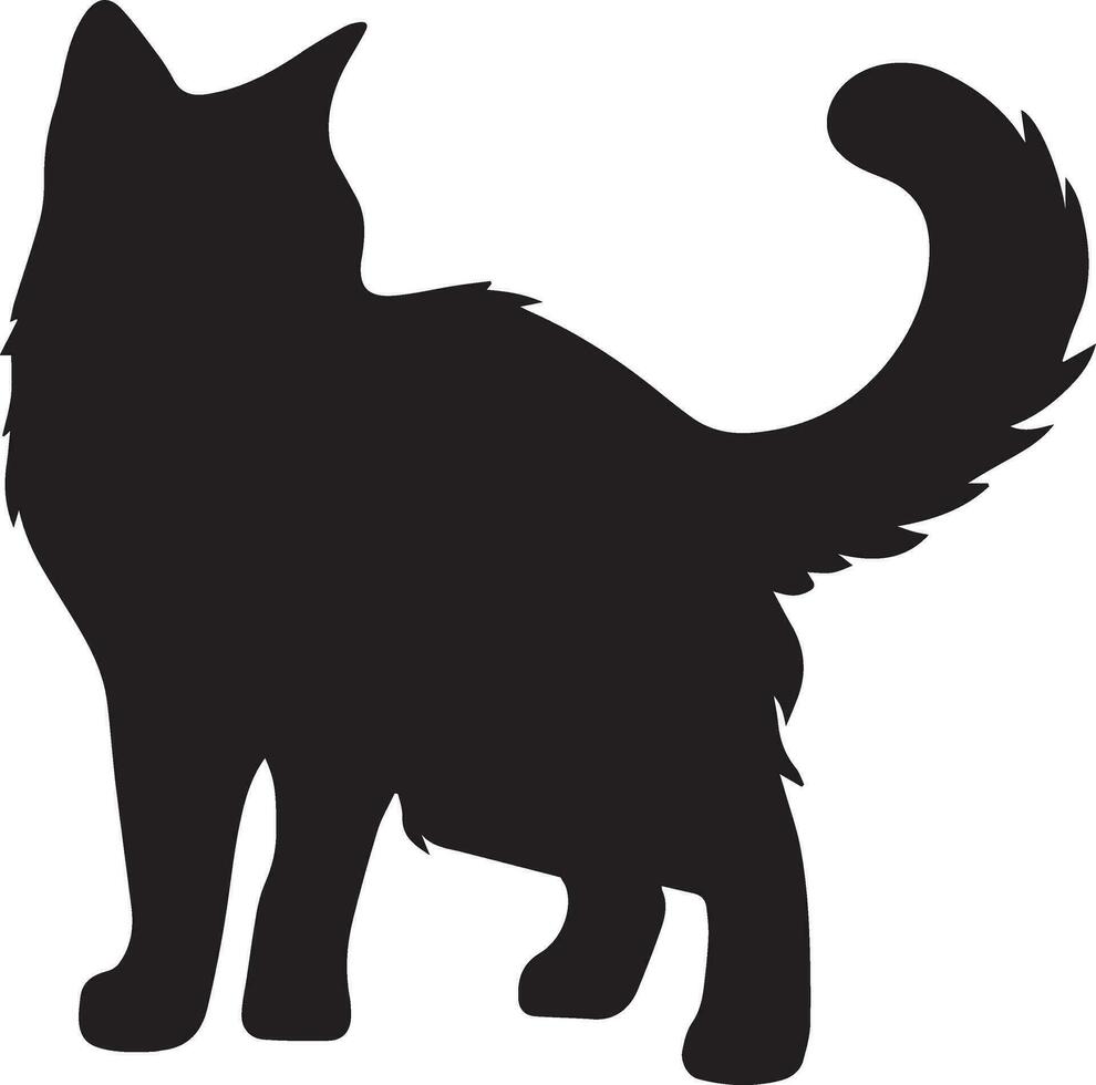 Cat vector silhouette illustration black color