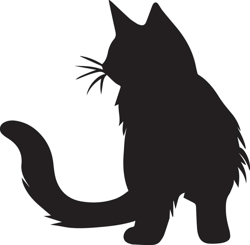 gato vector silueta ilustración negro color