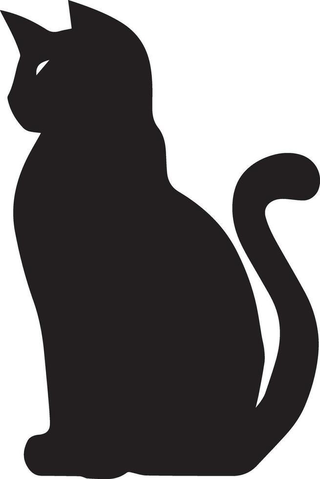 Cat vector silhouette illustration black color