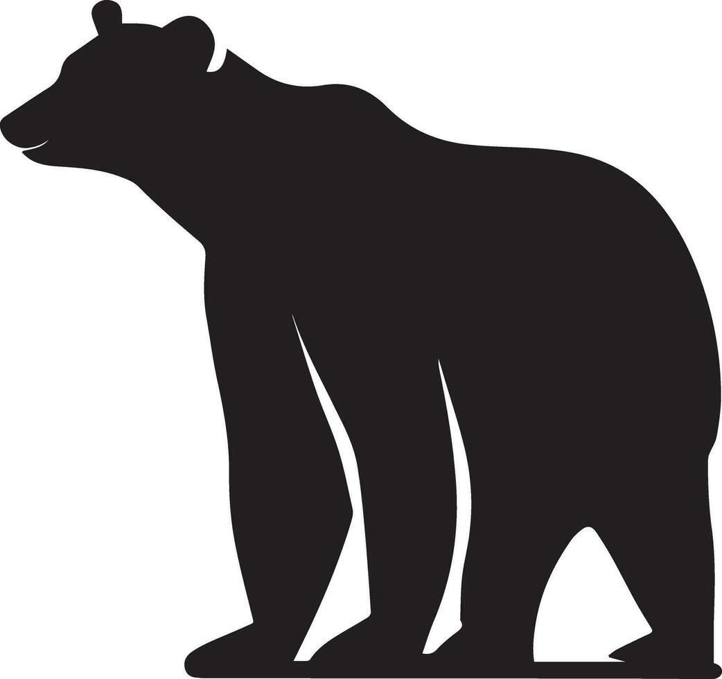 Polar bear vector silhouette illustration black color