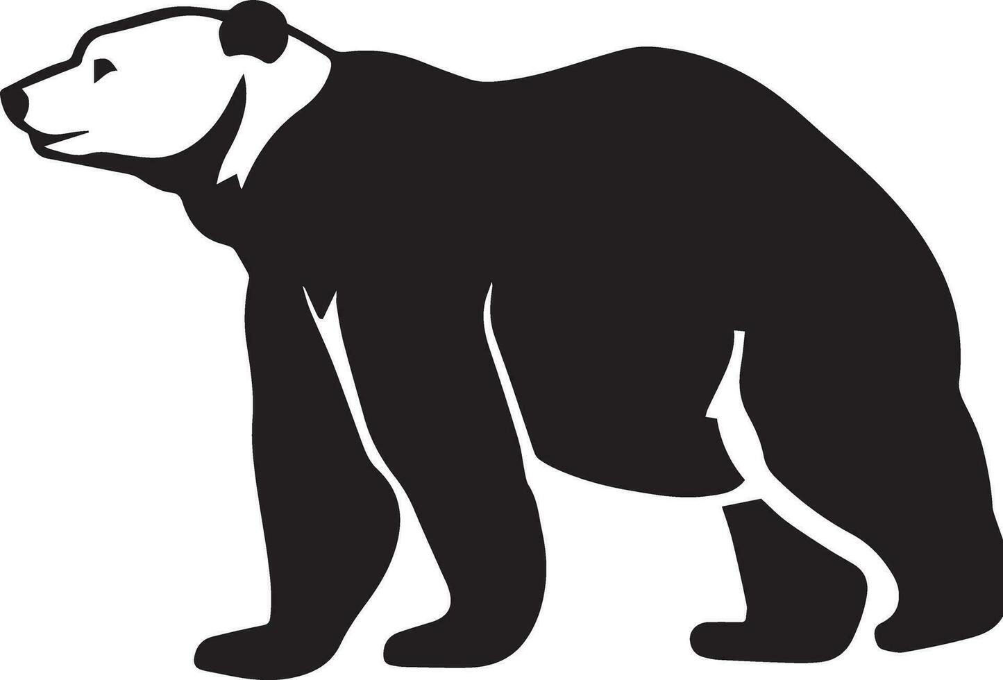 Polar bear vector silhouette illustration black color