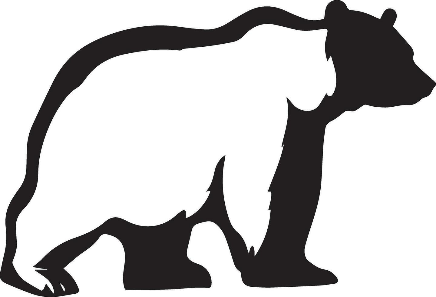 Polar bear vector silhouette illustration black color