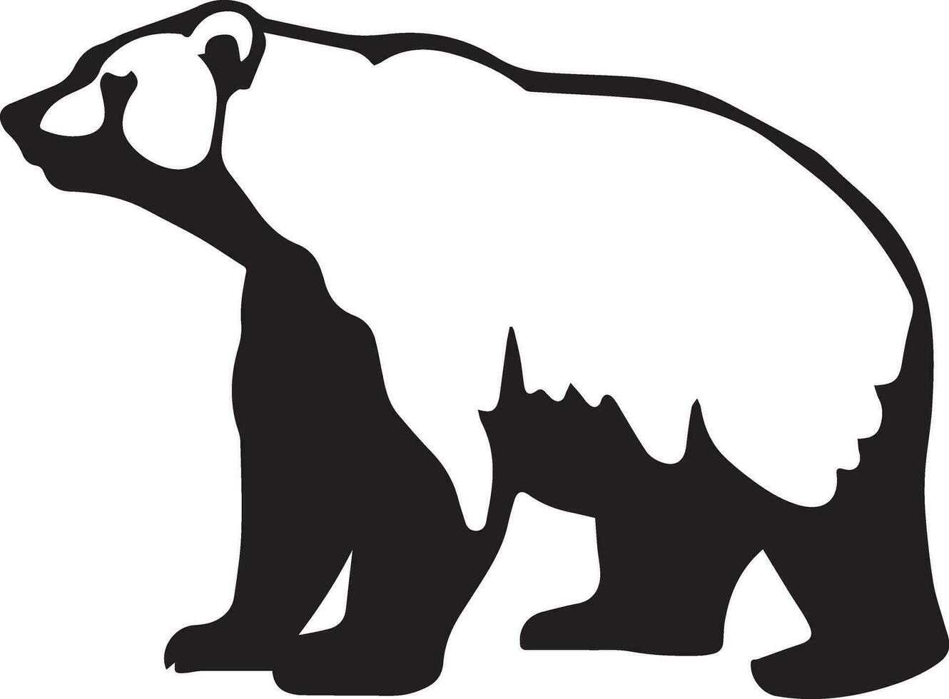 Polar bear vector silhouette illustration black color