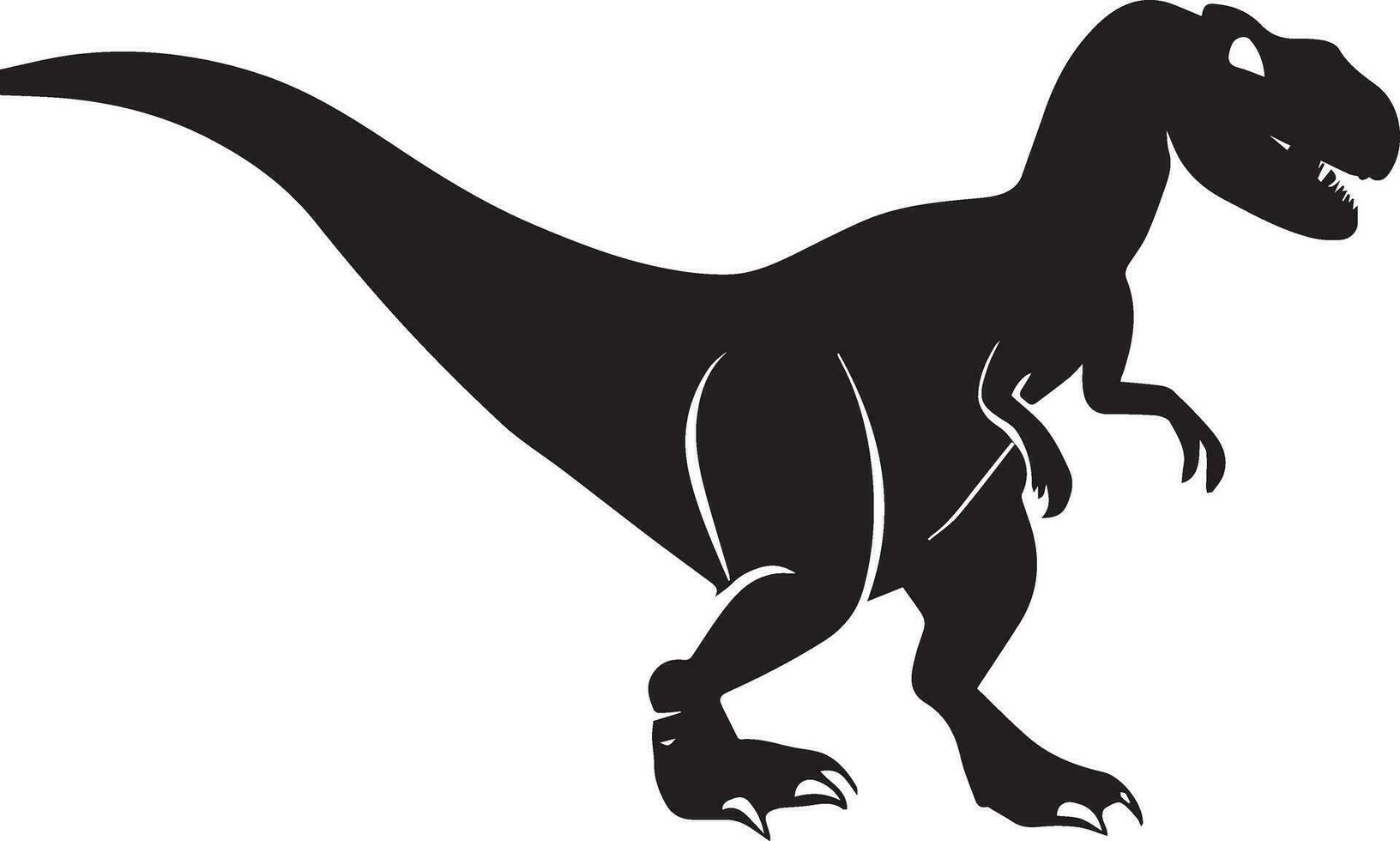 dinosaurio vector silueta ilustración negro color