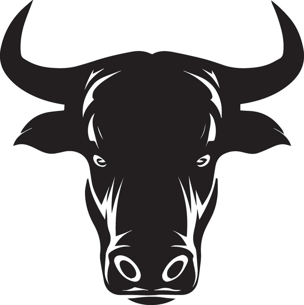 Bull head vector silhouette illustration black color