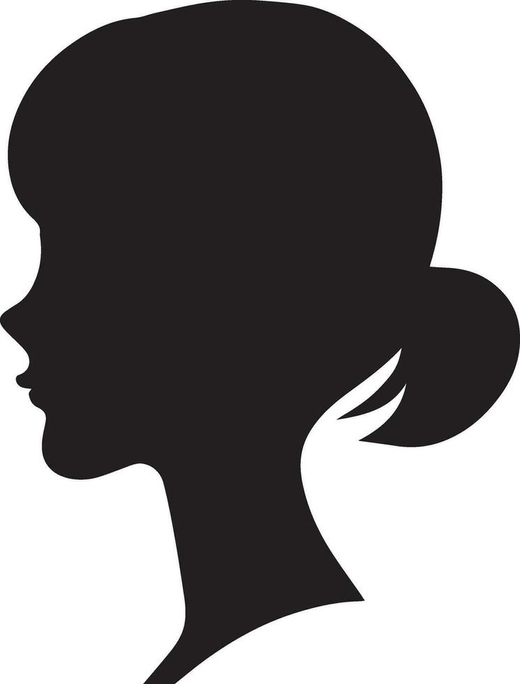 Woman profile vector silhouette illustration