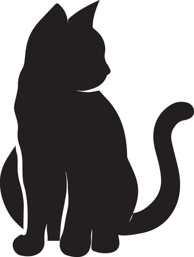 Cat vector silhouette illustration black color