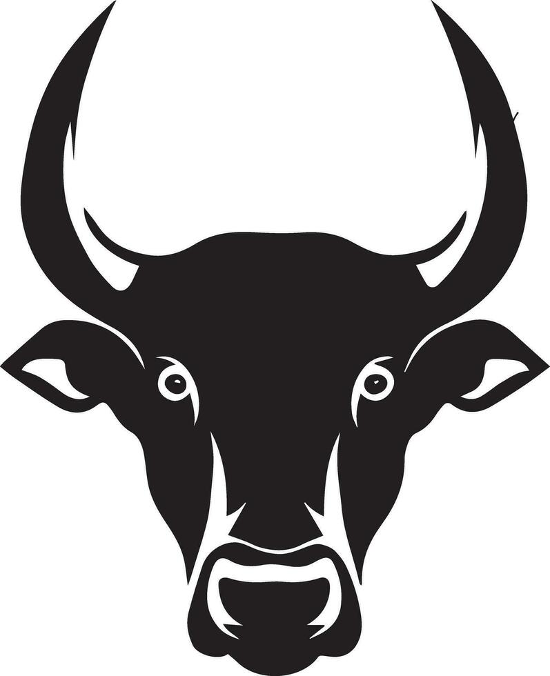 Bull head vector silhouette illustration black color