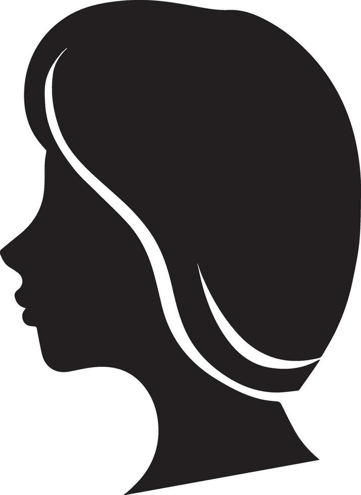 Woman profile vector silhouette illustration