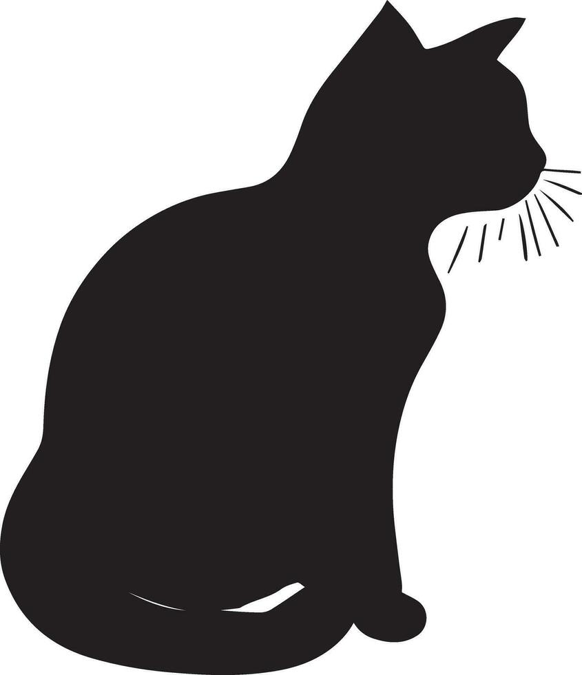 Cat vector silhouette illustration black color