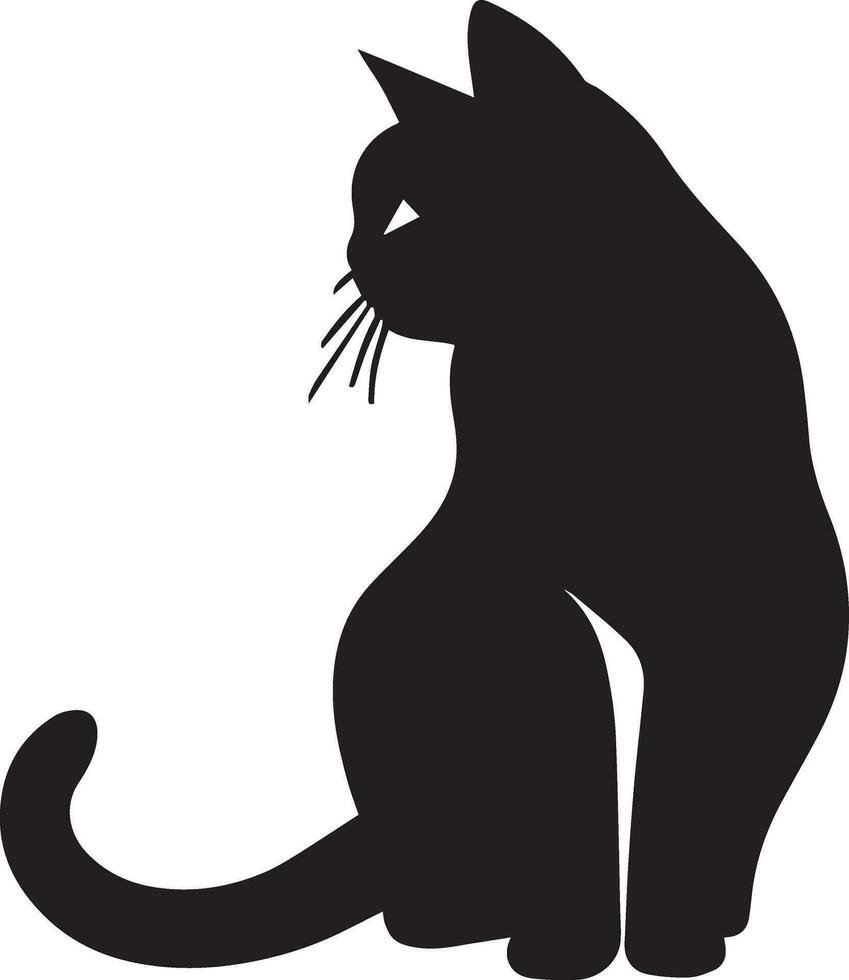 Cat vector silhouette illustration black color