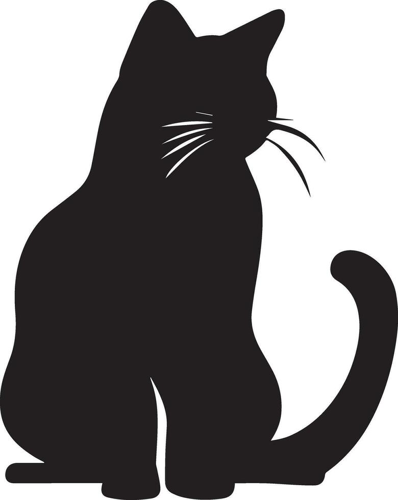 Cat vector silhouette illustration black color