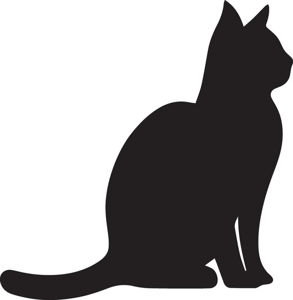 Cat vector silhouette illustration black color